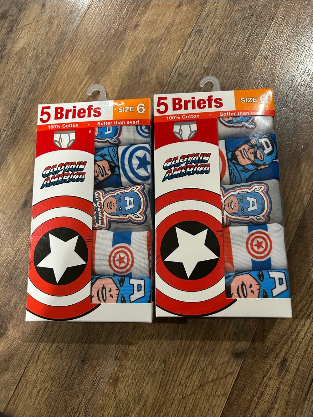 Captain America Boys 5-Pack Briefs Size 6 - Blue, Red, White